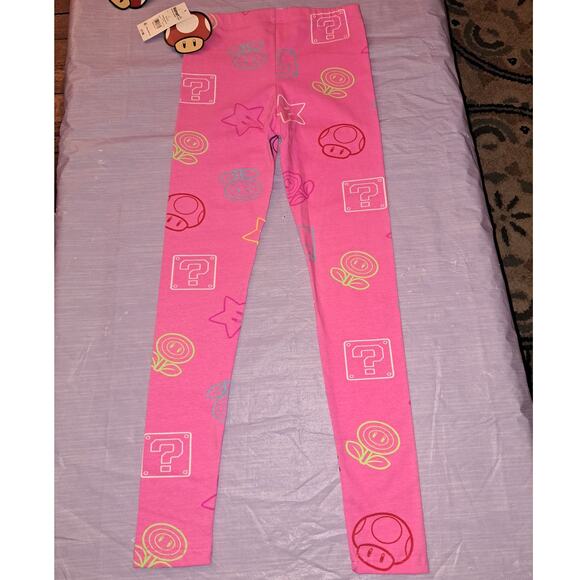 Gaming Character Icon Toss Girls Graphic Leggings Pink Size Large 10/12 - Picture 7 of 8